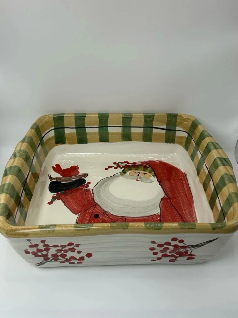 Viertri Old St. Nick Baking Dish 9” Made in Italy Christmas Santa